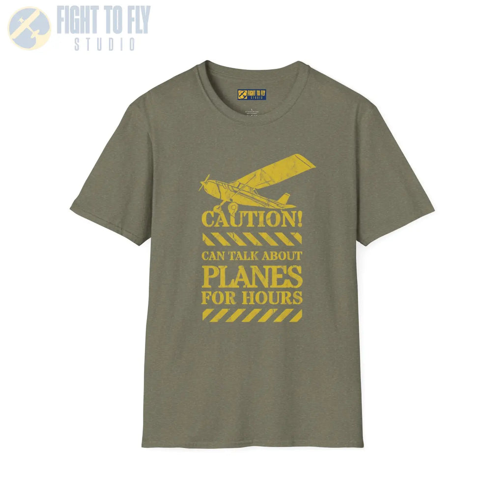 Caution! Can Talk About Planes for Hours - T-Shirt - Pilot gifts - WWII warbird t-shirt