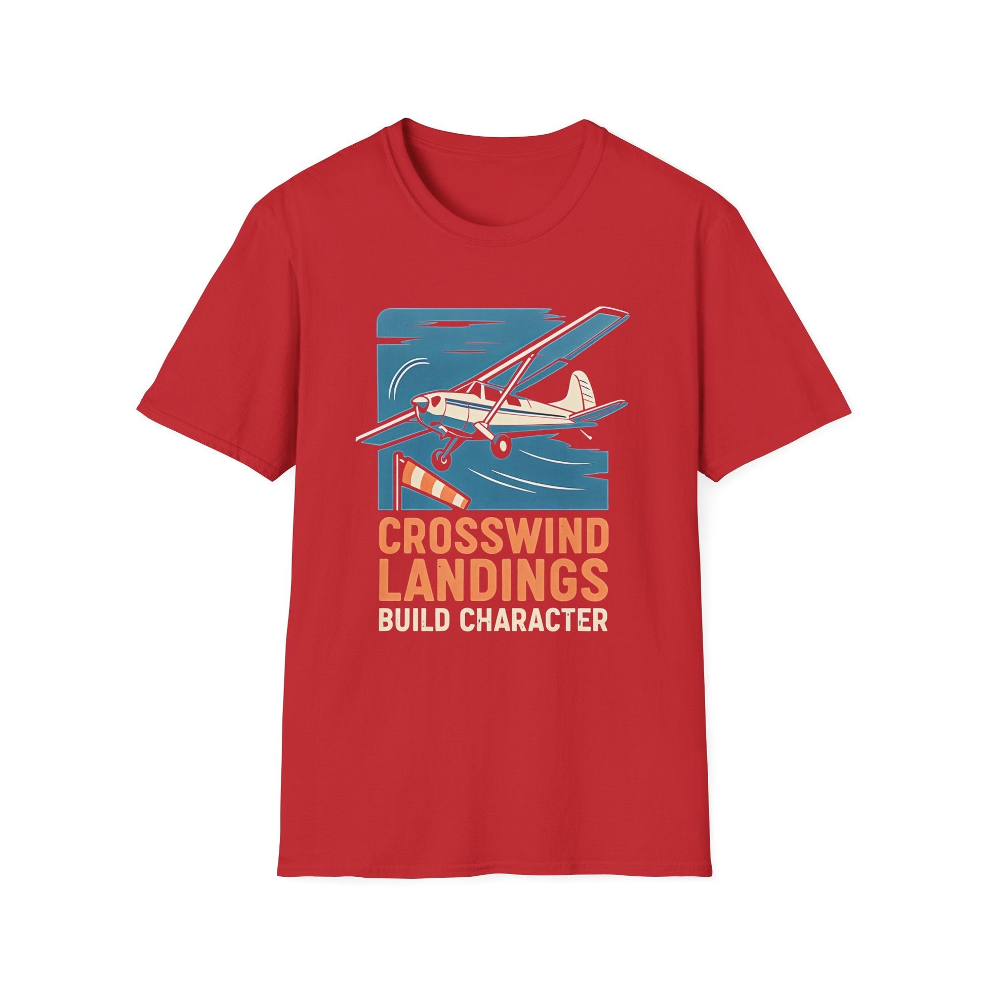 Cessna 170 Premium T-Shirt – “Crosswind Landings Build Character” Taildragger Tee - Pilot gifts - WWII warbird t-shirt