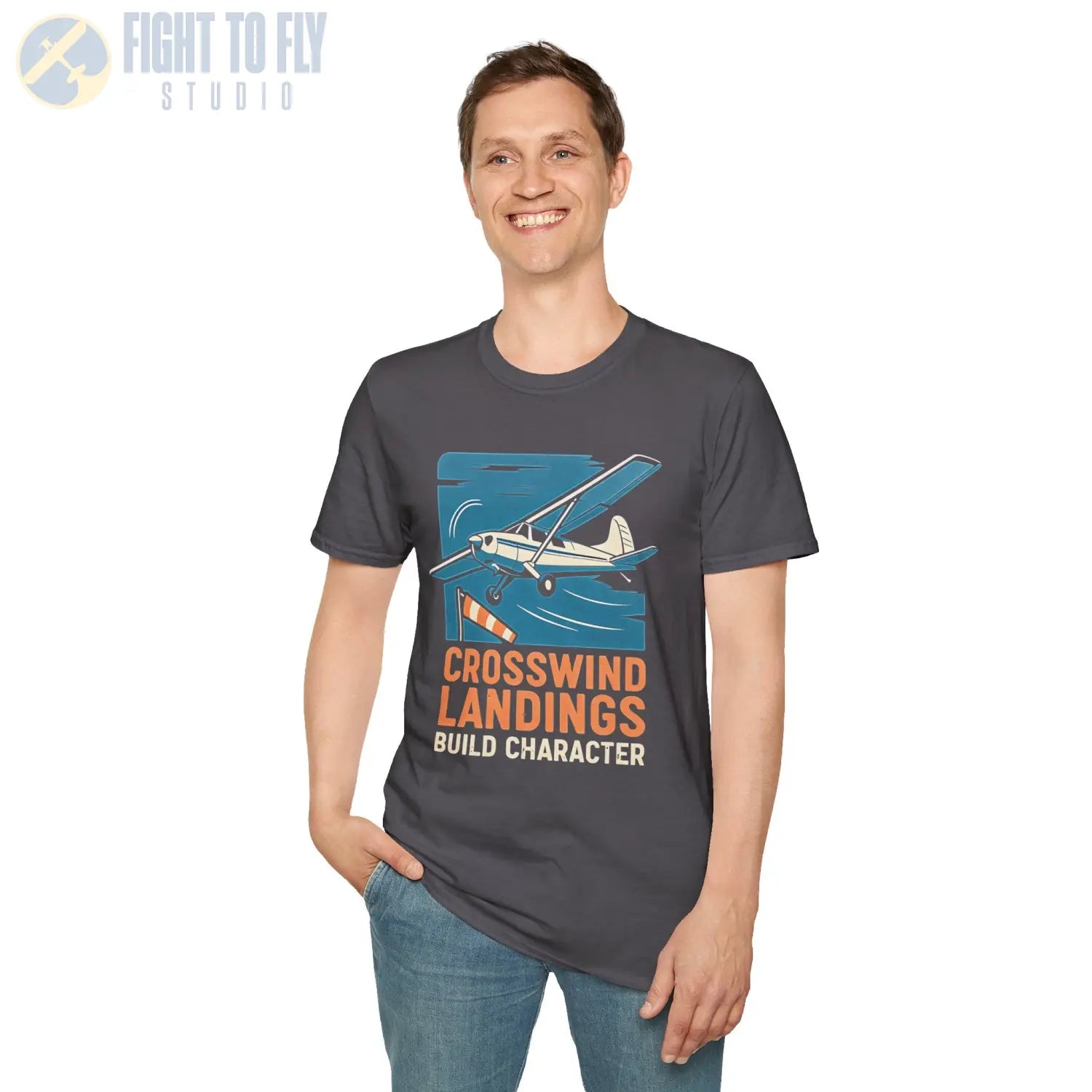 Crosswind Landings Premium T-Shirt - Pilot gifts - WWII warbird t-shirt