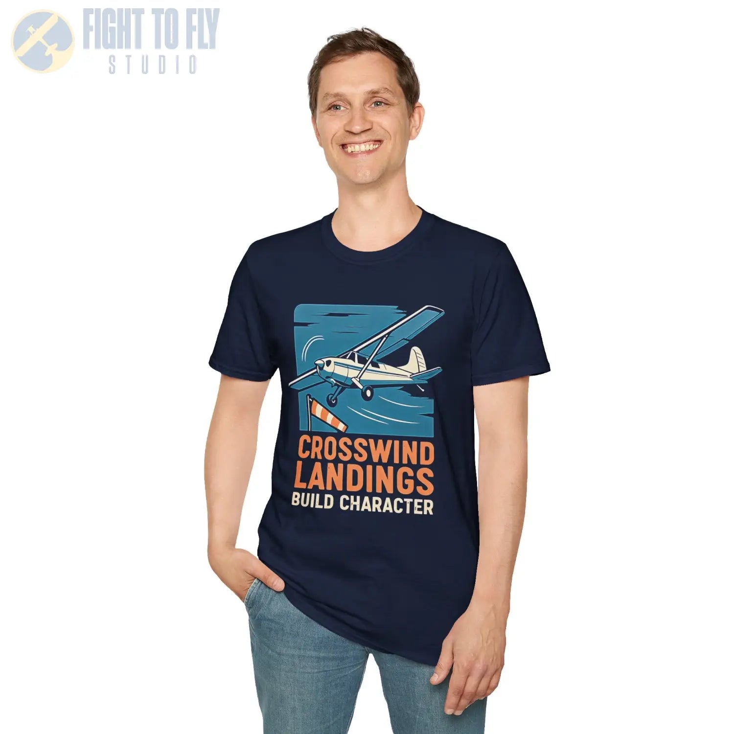Crosswind Landings Premium T-Shirt - Pilot gifts - WWII warbird t-shirt