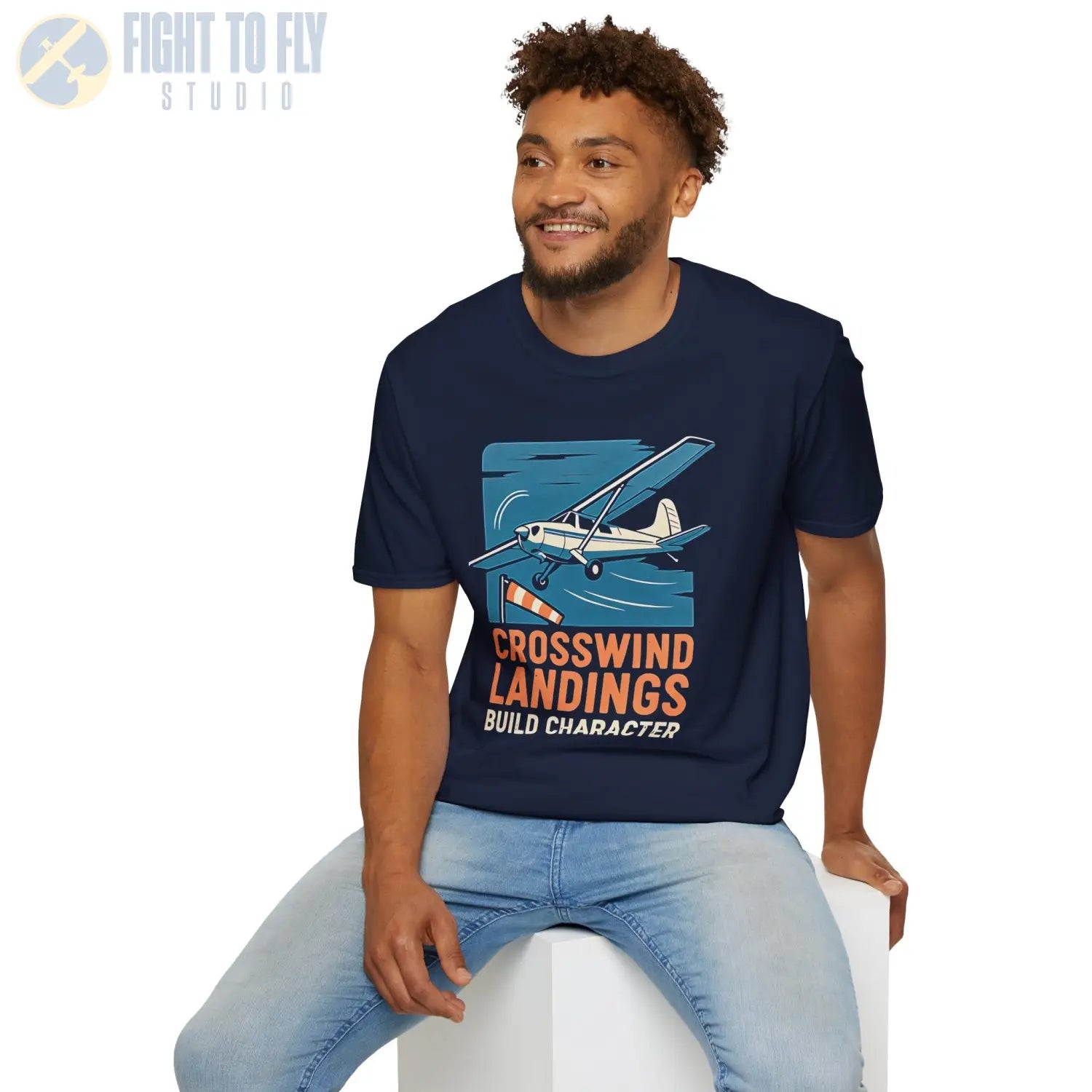 Crosswind Landings Premium T-Shirt - Pilot gifts - WWII warbird t-shirt