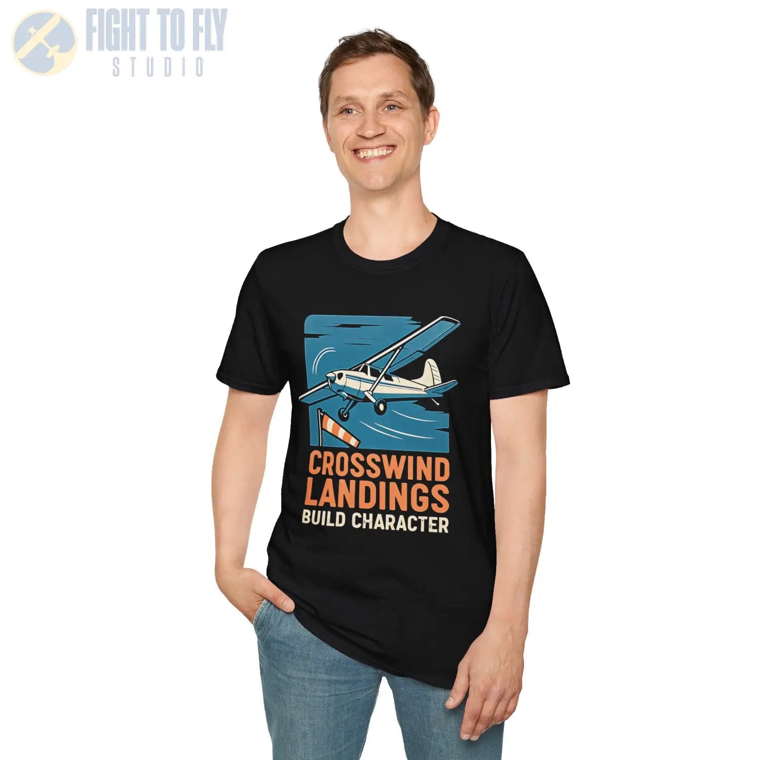 Crosswind Landings Premium T-Shirt - Pilot gifts - WWII warbird t-shirt