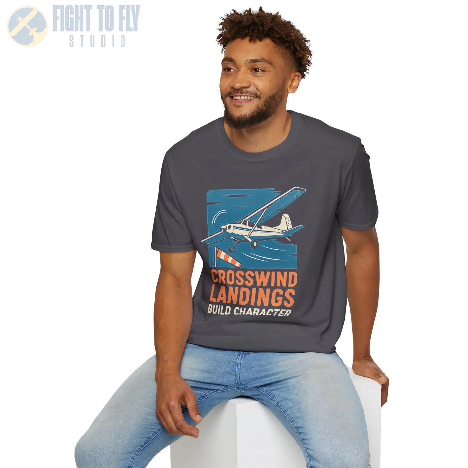 Crosswind Landings Premium T-Shirt - Pilot gifts - WWII warbird t-shirt
