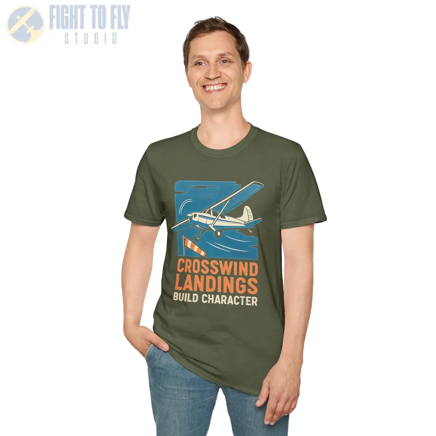 Crosswind Landings Premium T-Shirt - Pilot gifts - WWII warbird t-shirt
