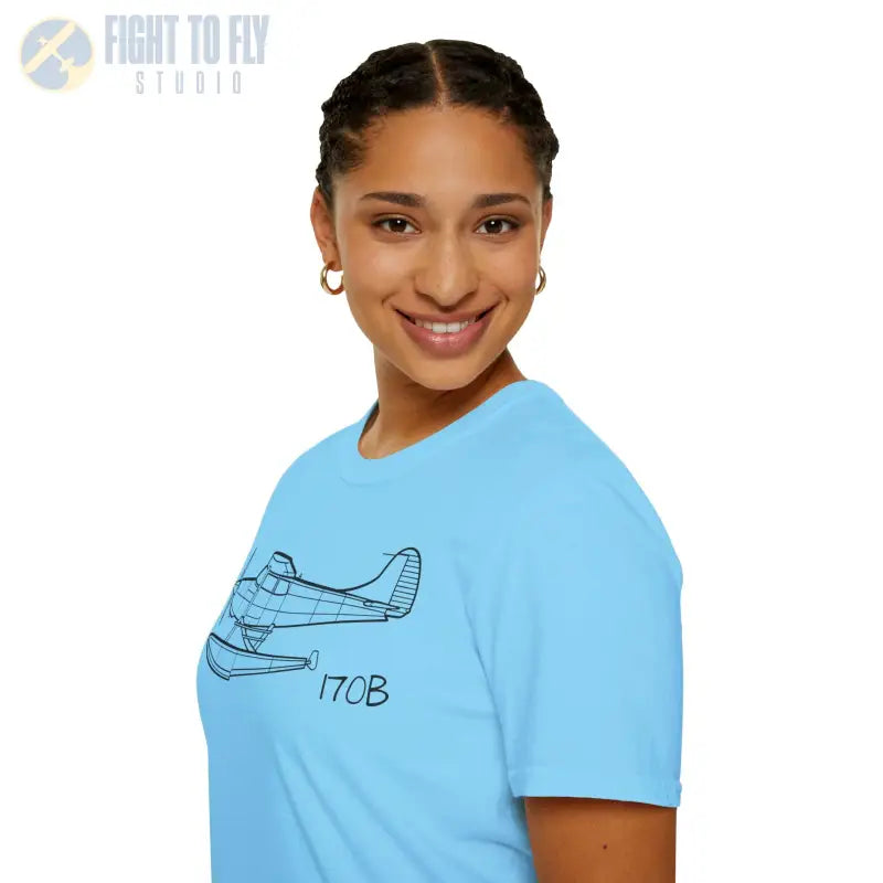 Cessna 170B Floatplane T-Shirt – Classic Taildragger on Floats Tee - Pilot gifts - WWII warbird t-shirt
