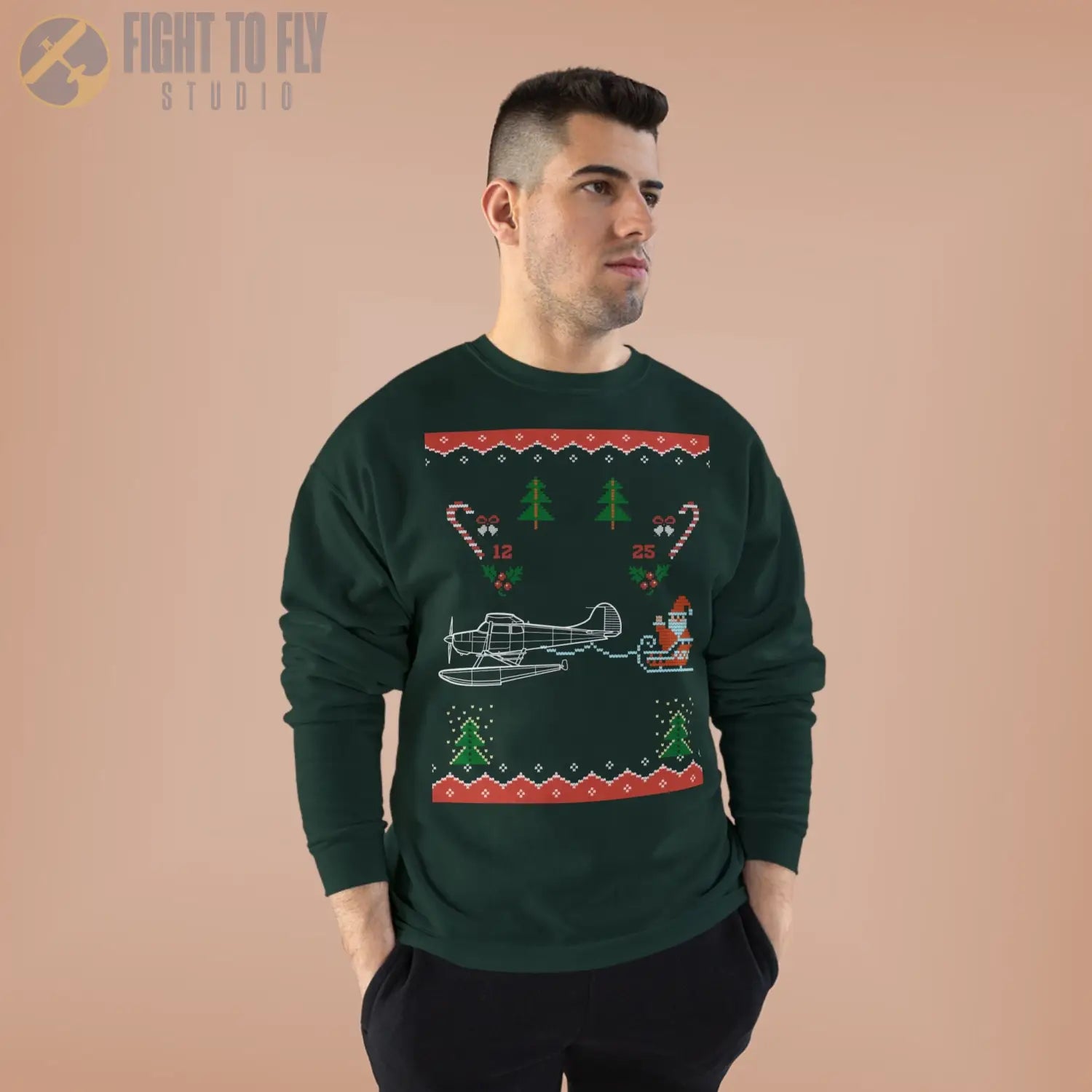 Cessna 170B on Floats “North Pole Bush Floatplane” Sweatshirt - Pilot gifts - WWII warbird t-shirt