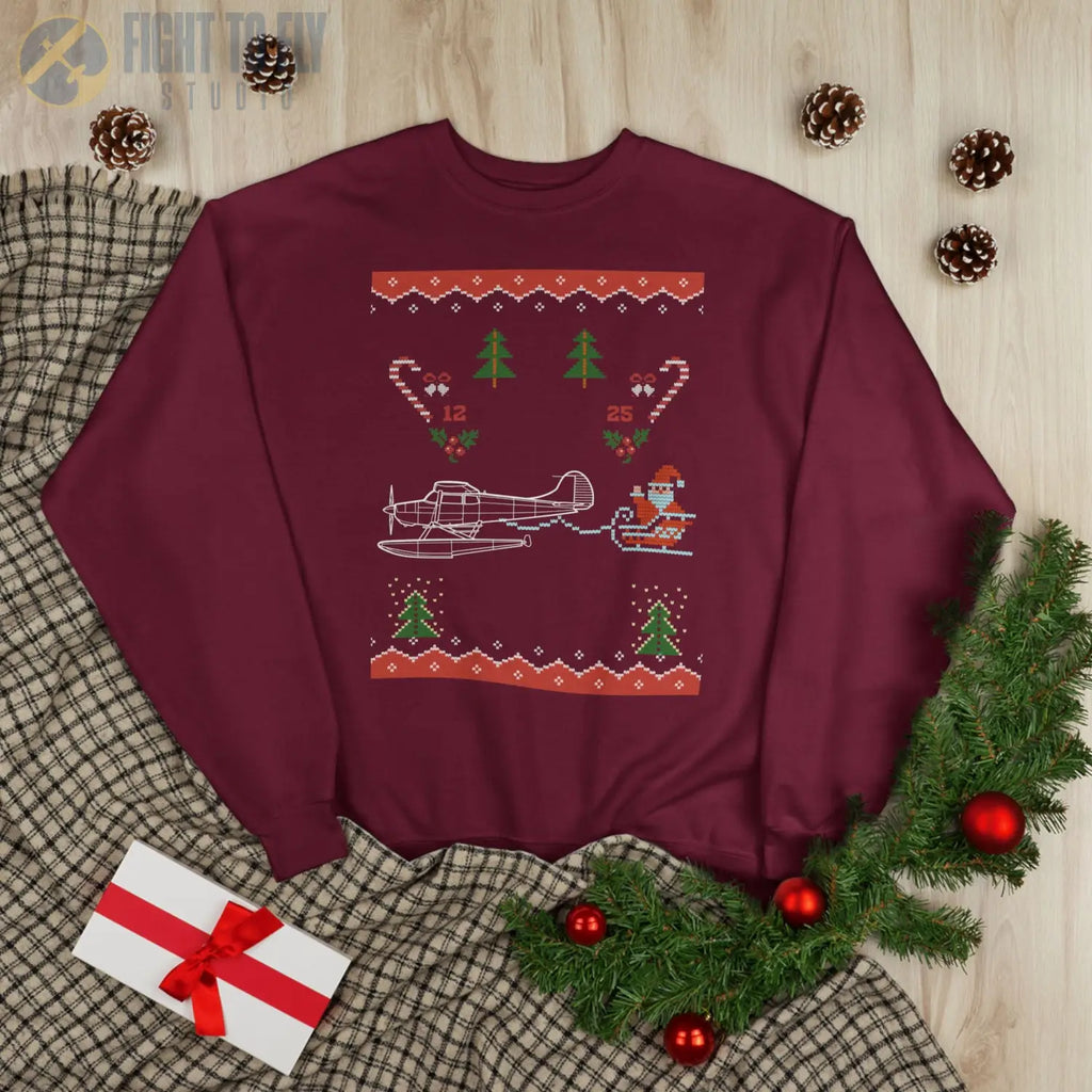 Cessna 170B on Floats “North Pole Bush Floatplane” Sweatshirt - Pilot gifts - WWII warbird t-shirt