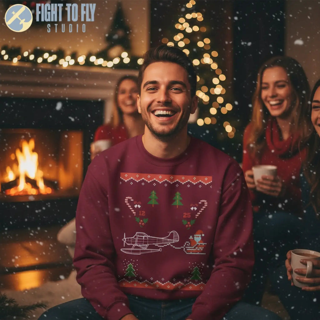 Cessna 170B on Floats “North Pole Bush Floatplane” Sweatshirt - Pilot gifts - WWII warbird t-shirt