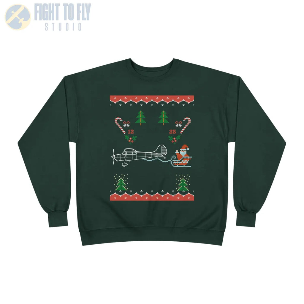 Cessna 170B “Santa’s Bush Plane” Holiday Sweatshirt - Pilot gifts - WWII warbird t-shirt