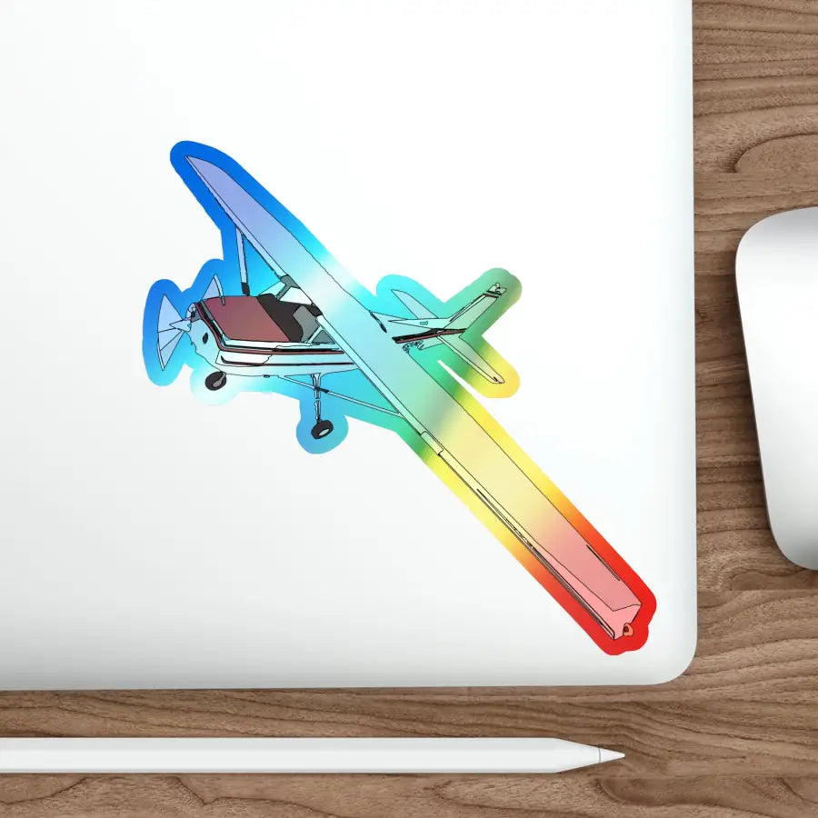 Cessna 172 Holographic Plane Die-Cut Stickers - Paper products - Pilot gifts - WWII warbird t-shirt