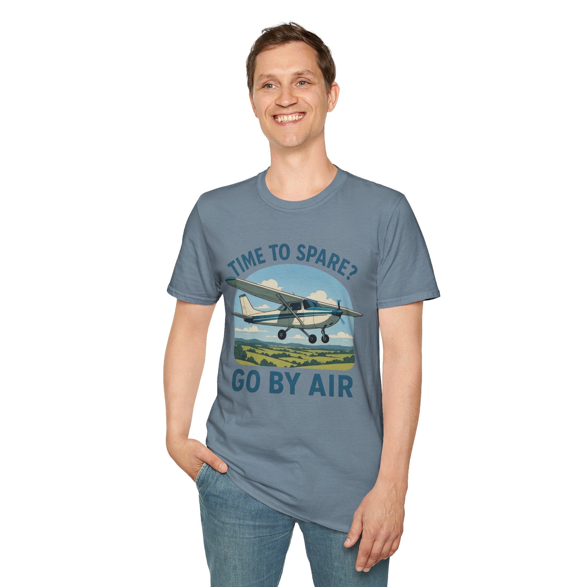 Cessna 172 Premium T-Shirt – “Time to Spare? Go by Air” Skyhawk Aviation Tee - Pilot gifts - WWII warbird t-shirt