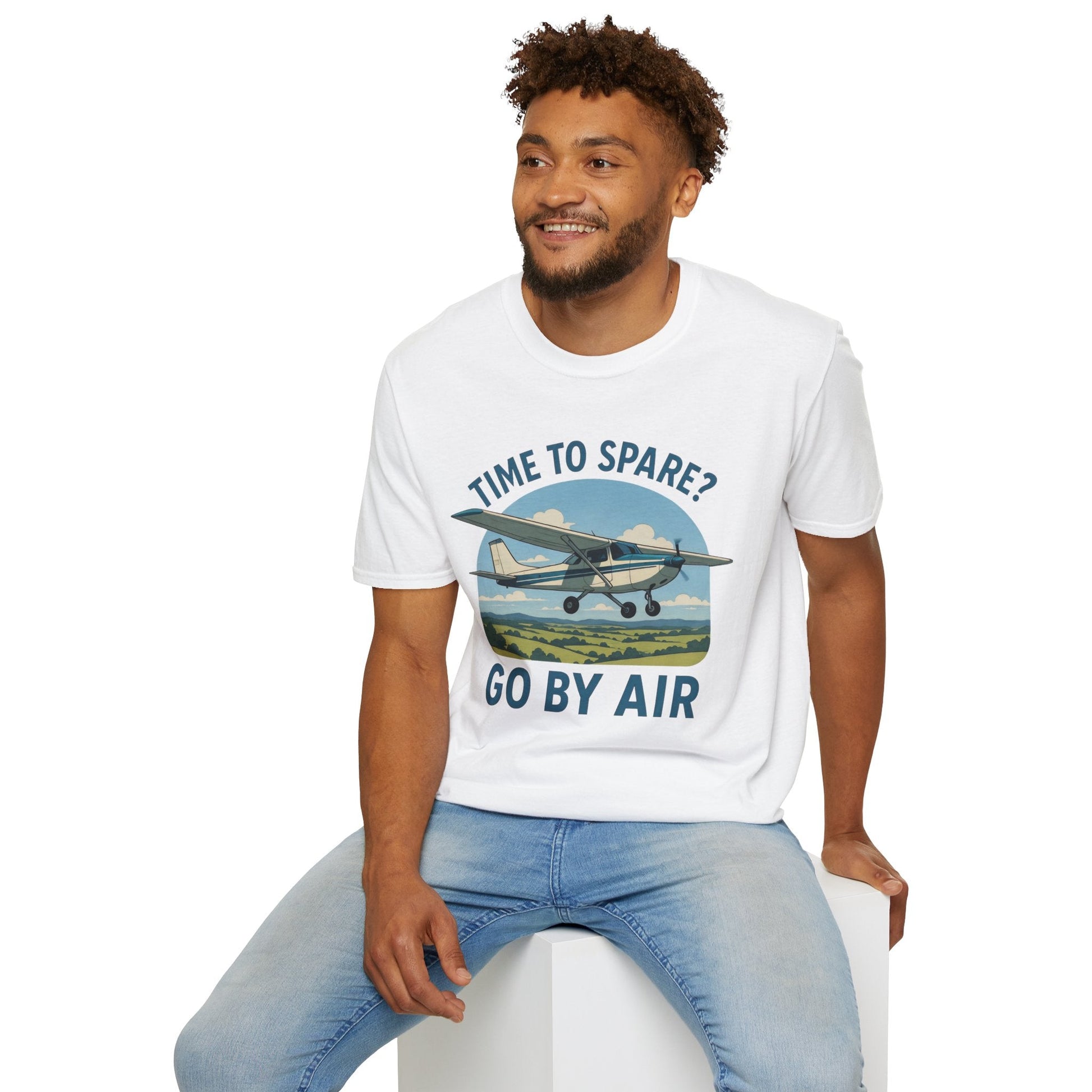 Cessna 172 Premium T-Shirt – “Time to Spare? Go by Air” Skyhawk Aviation Tee - Pilot gifts - WWII warbird t-shirt