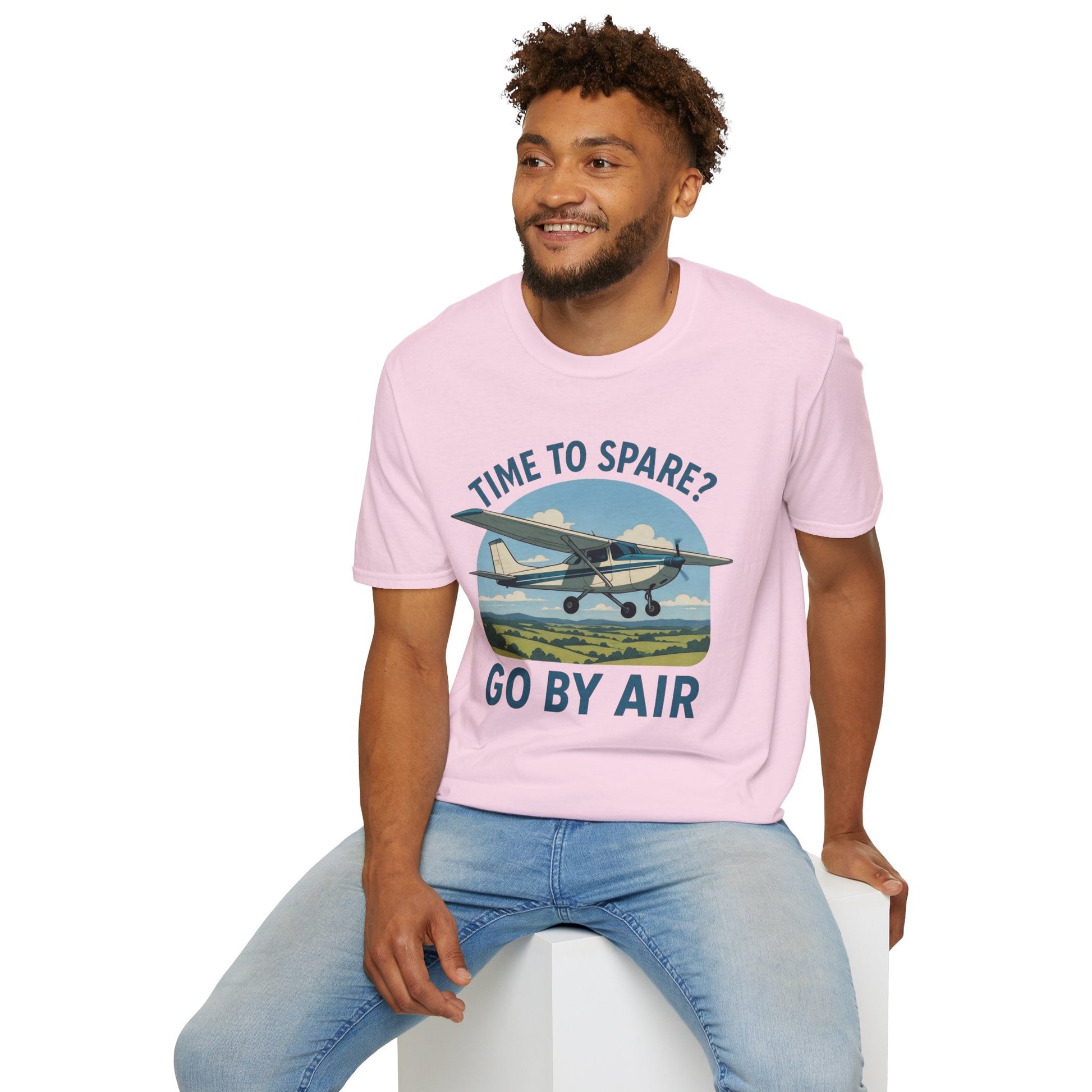 Cessna 172 Premium T-Shirt – “Time to Spare? Go by Air” Skyhawk Aviation Tee - Pilot gifts - WWII warbird t-shirt