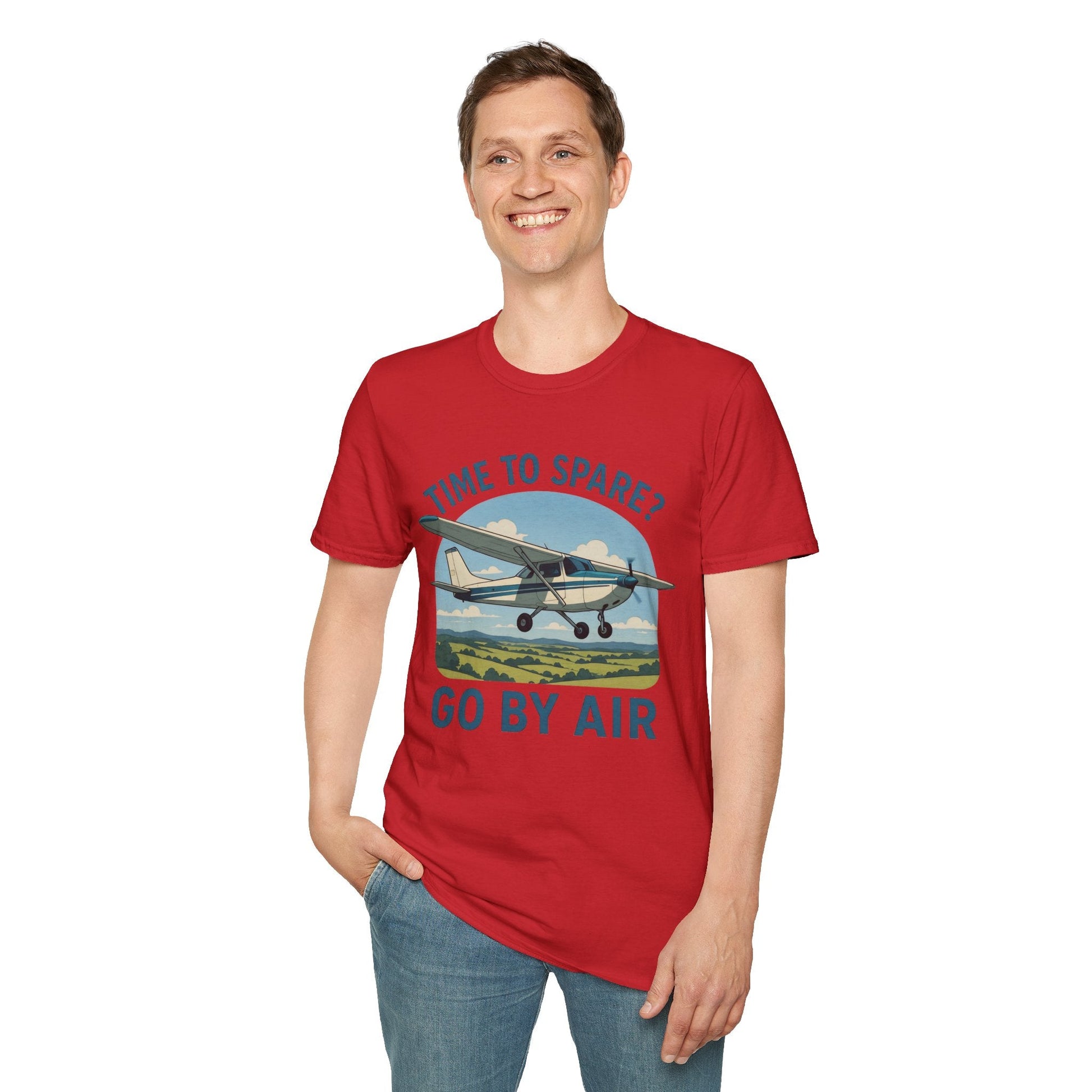 Cessna 172 Premium T-Shirt – “Time to Spare? Go by Air” Skyhawk Aviation Tee - Pilot gifts - WWII warbird t-shirt