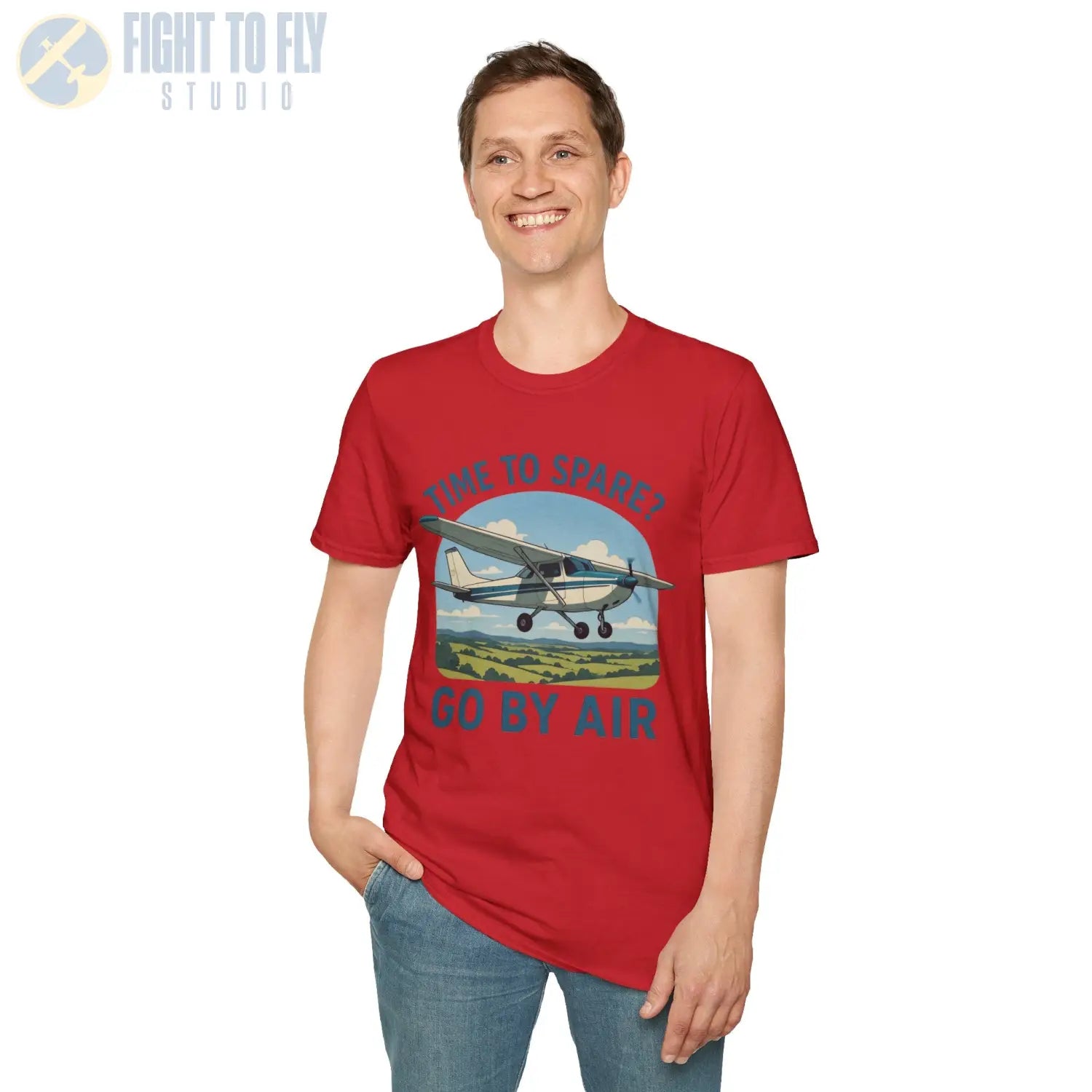 Time to Spare? Go by Air - Cessna 172 - T-Shirt - Pilot gifts - WWII warbird t-shirt