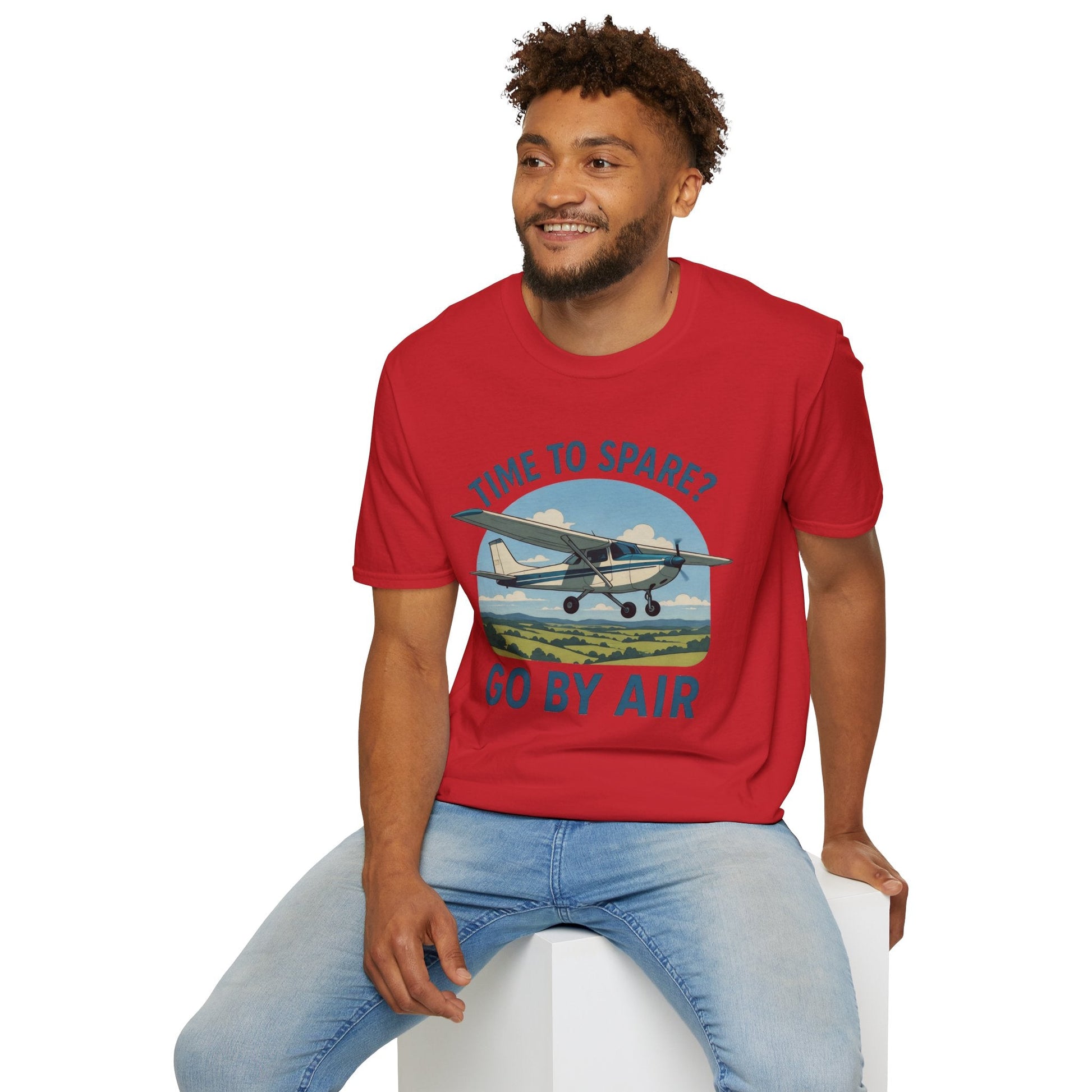 Cessna 172 Premium T-Shirt – “Time to Spare? Go by Air” Skyhawk Aviation Tee - Pilot gifts - WWII warbird t-shirt