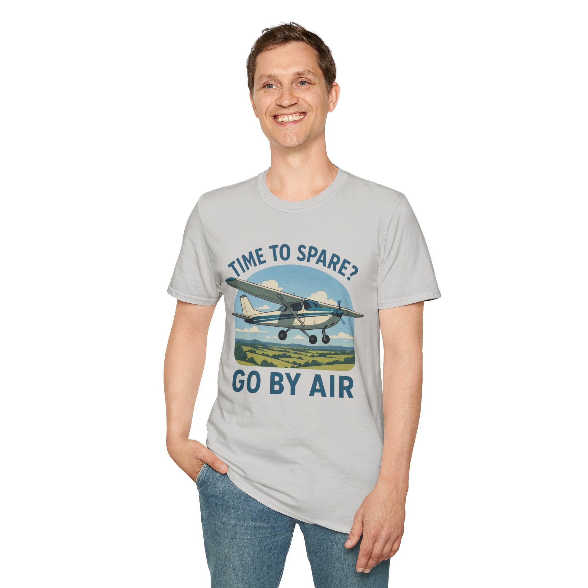 Cessna 172 Premium T-Shirt – “Time to Spare? Go by Air” Skyhawk Aviation Tee - Pilot gifts - WWII warbird t-shirt