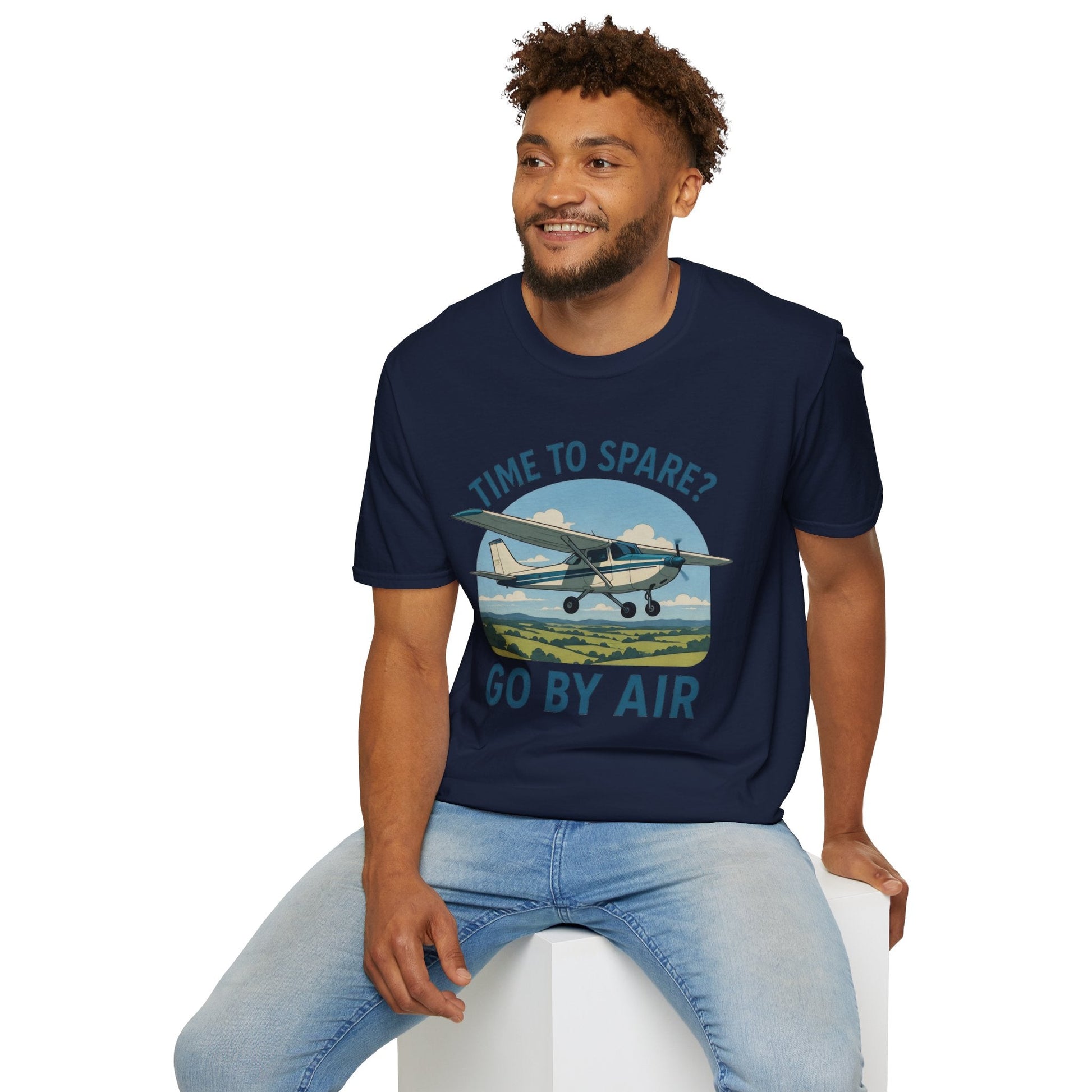 Cessna 172 Premium T-Shirt – “Time to Spare? Go by Air” Skyhawk Aviation Tee - Pilot gifts - WWII warbird t-shirt