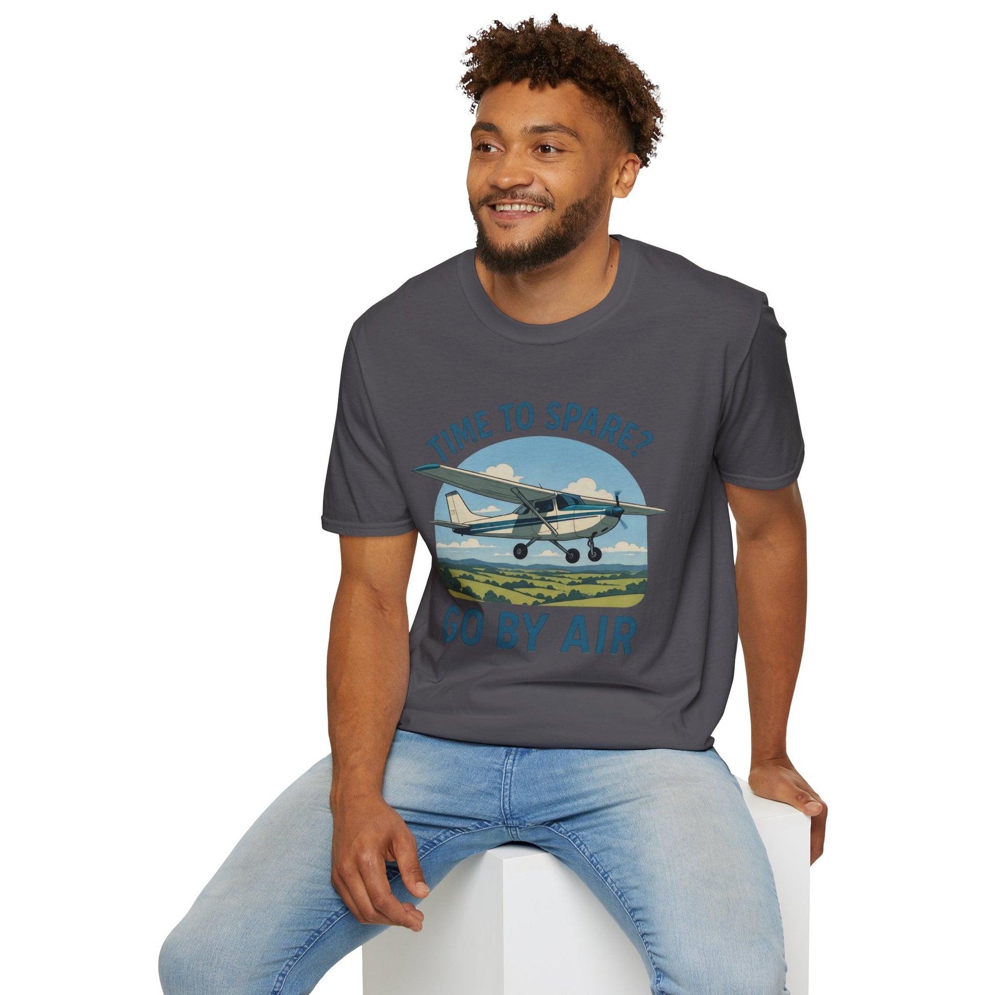 Cessna 172 Premium T-Shirt – “Time to Spare? Go by Air” Skyhawk Aviation Tee - Pilot gifts - WWII warbird t-shirt