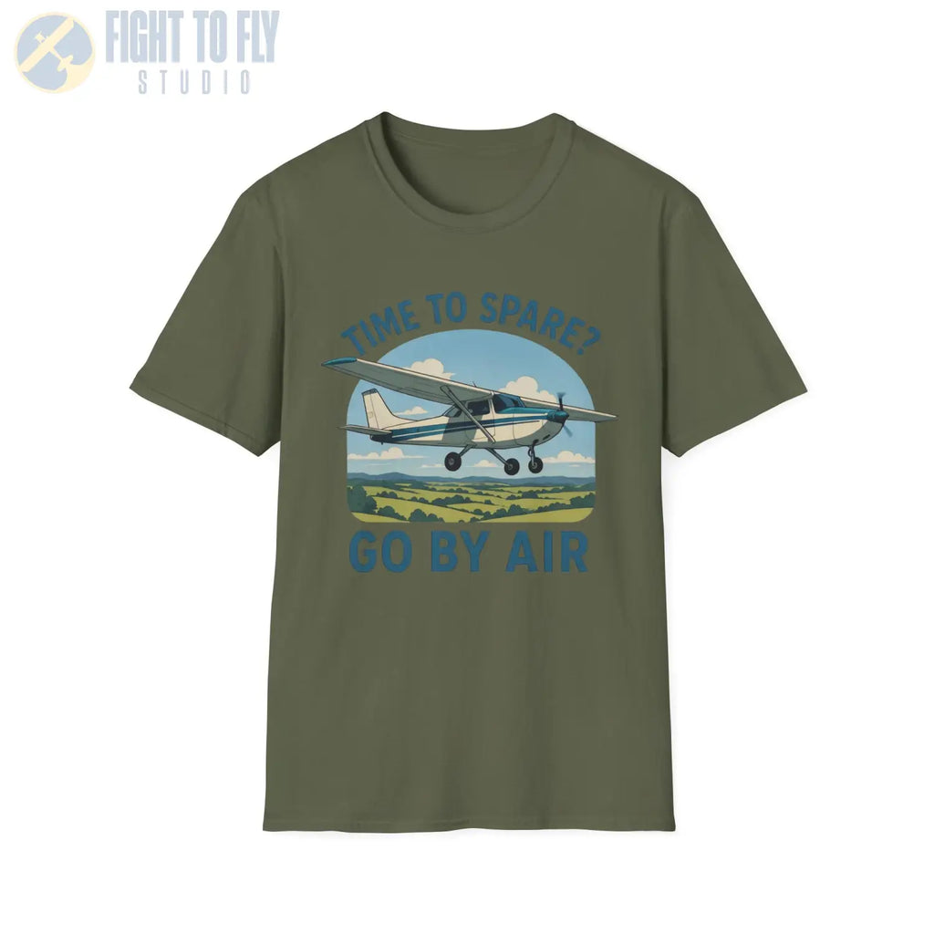 Time to Spare? Go by Air - Cessna 172 - T-Shirt - Pilot gifts - WWII warbird t-shirt