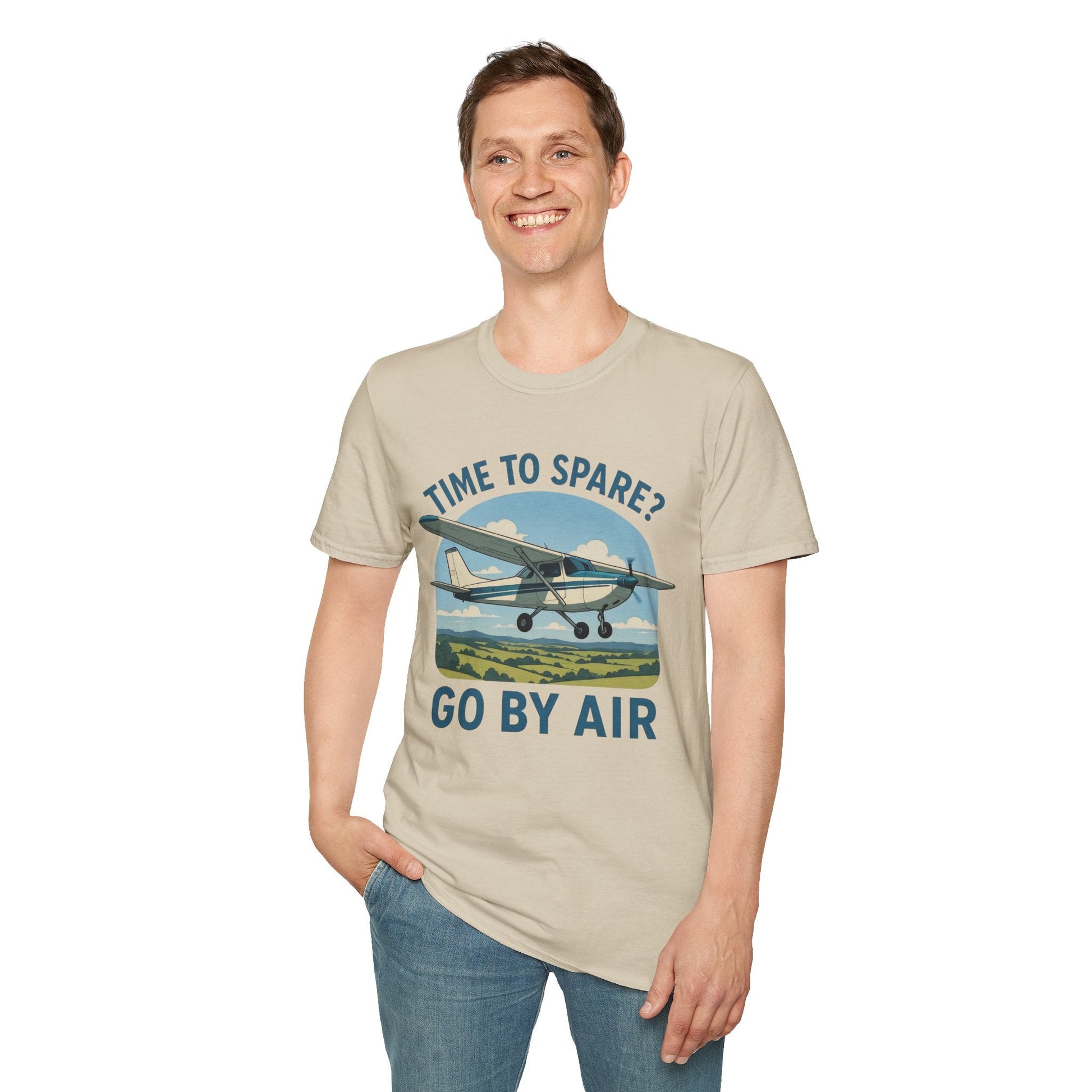 Cessna 172 Premium T-Shirt – “Time to Spare? Go by Air” Skyhawk Aviation Tee - Pilot gifts - WWII warbird t-shirt