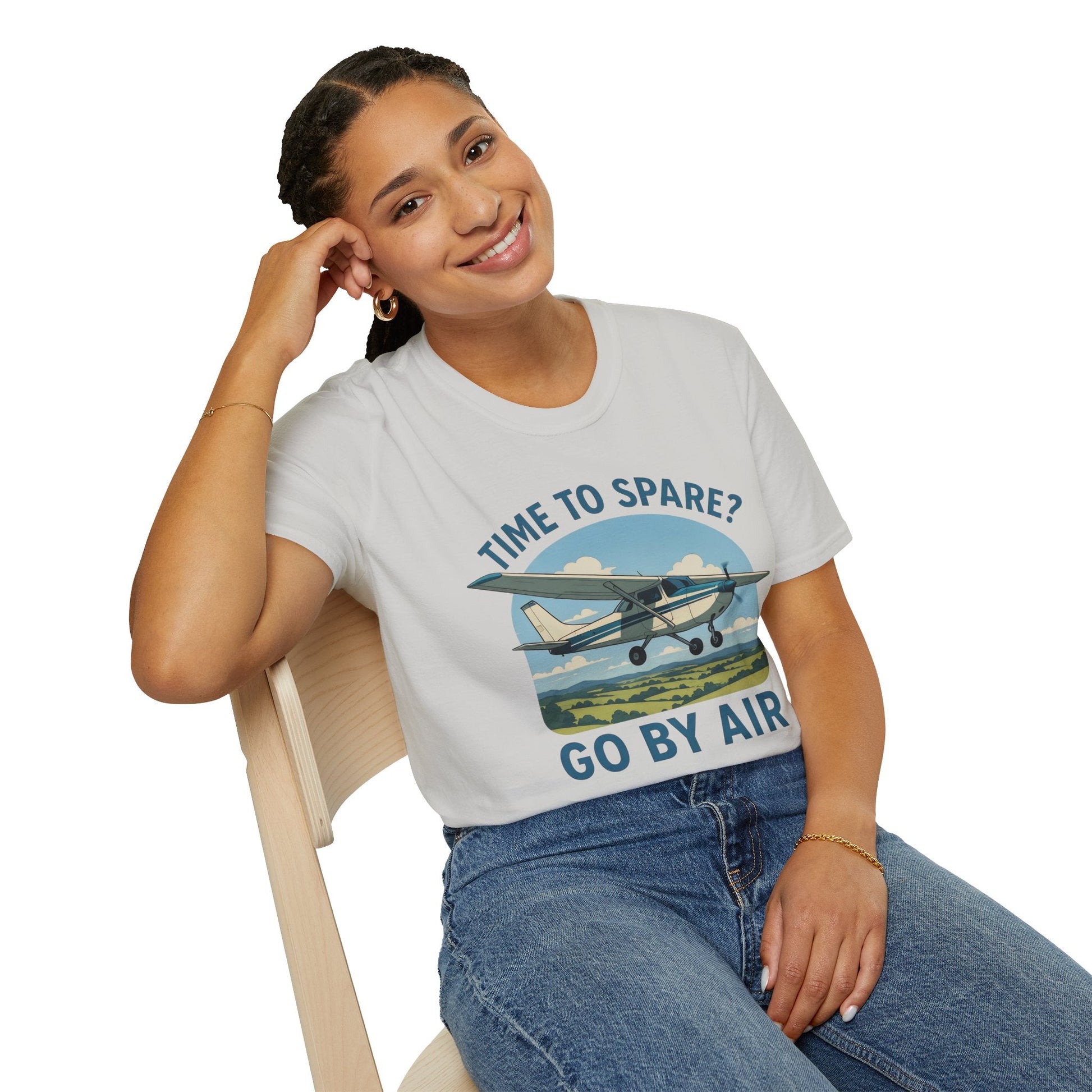 Cessna 172 Premium T-Shirt – “Time to Spare? Go by Air” Skyhawk Aviation Tee - Pilot gifts - WWII warbird t-shirt