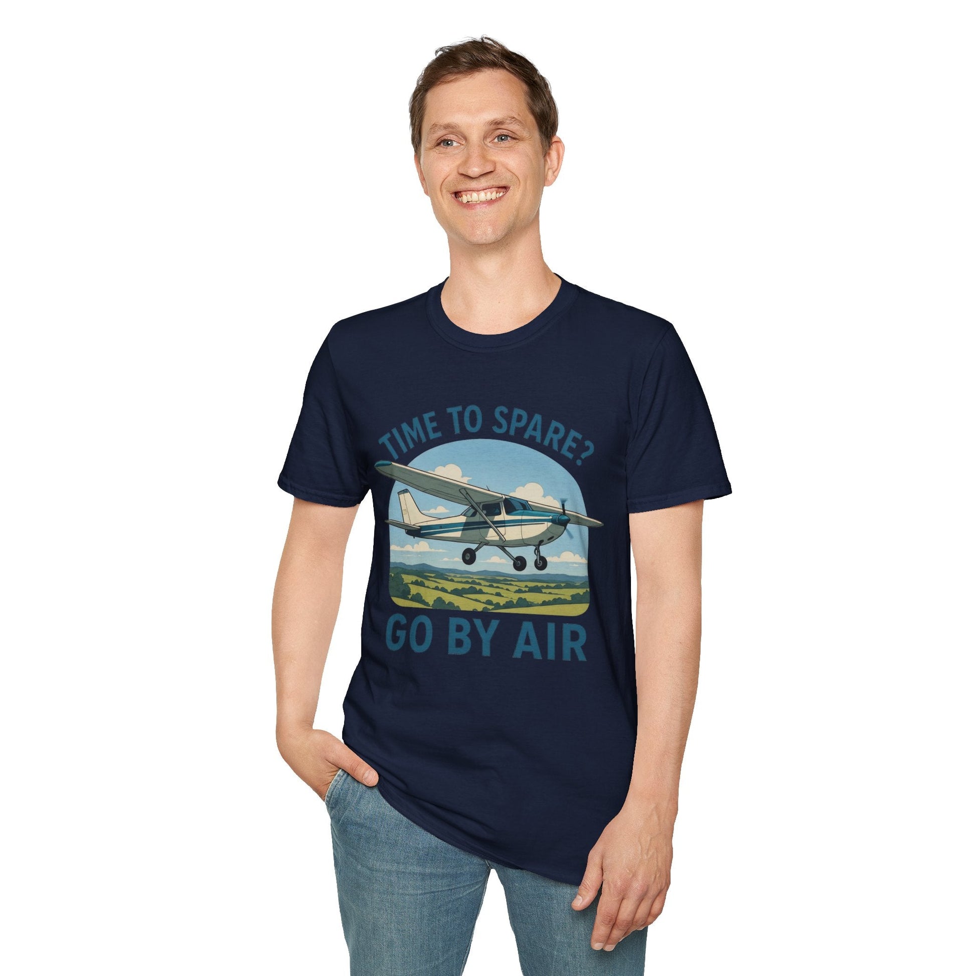 Cessna 172 Premium T-Shirt – “Time to Spare? Go by Air” Skyhawk Aviation Tee - Pilot gifts - WWII warbird t-shirt