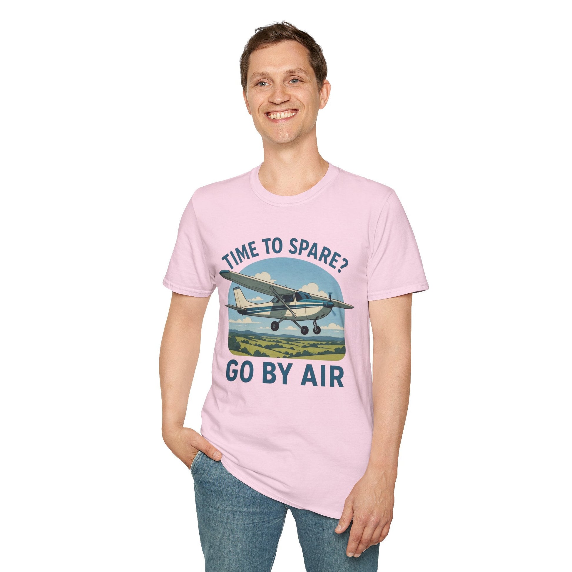 Cessna 172 Premium T-Shirt – “Time to Spare? Go by Air” Skyhawk Aviation Tee - Pilot gifts - WWII warbird t-shirt