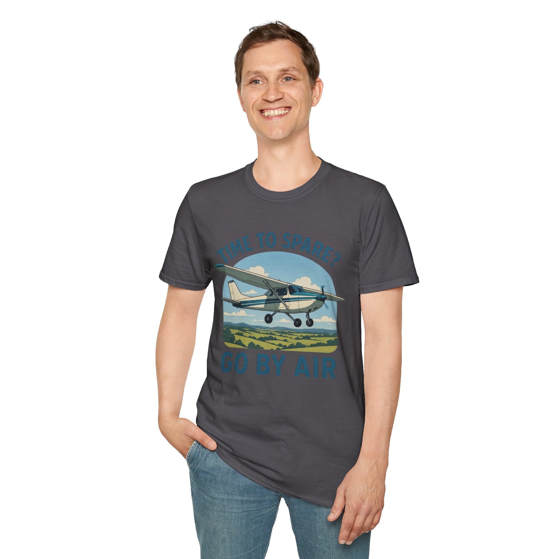 Cessna 172 Premium T-Shirt – “Time to Spare? Go by Air” Skyhawk Aviation Tee - Pilot gifts - WWII warbird t-shirt