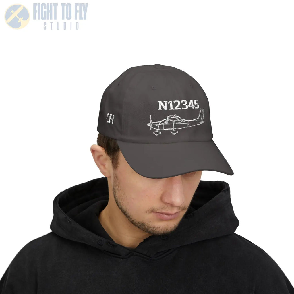 Cessna 177FG Hat — Personalized with Tail Number & Custom Text - Hats - Pilot gifts - WWII warbird t-shirt