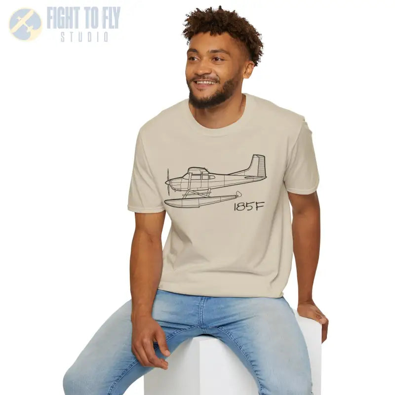 Cessna 185F Floatplane T-Shirt – Bush Plane on Floats Aviation Tee - Pilot gifts - WWII warbird t-shirt