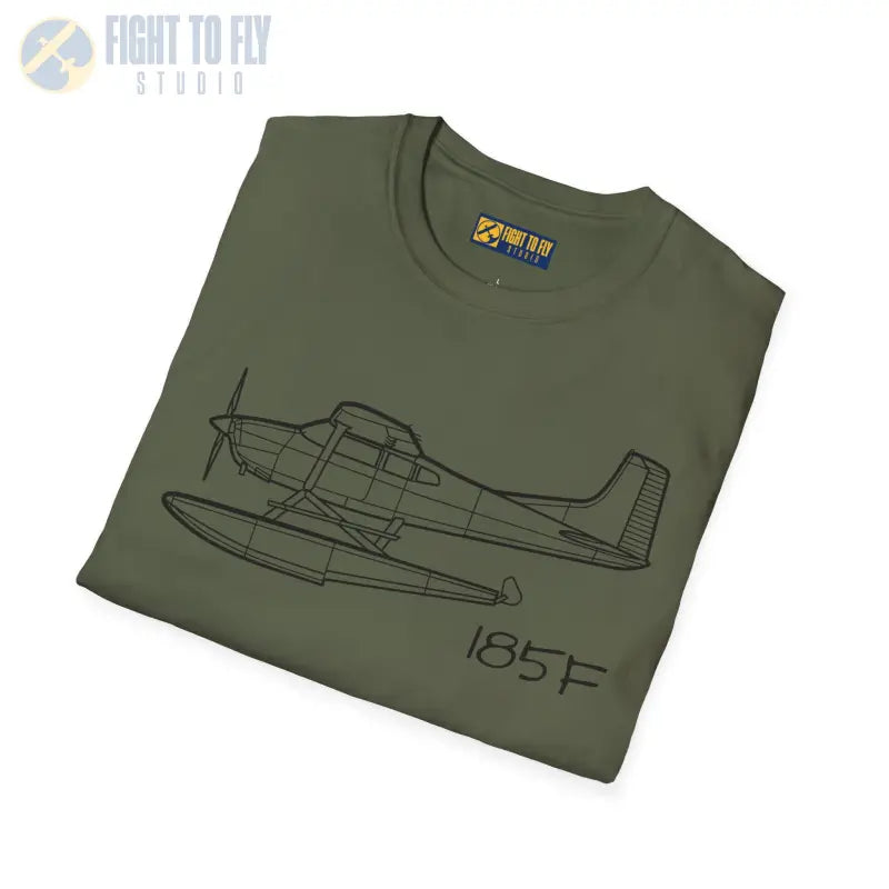 Cessna 185F Floatplane T-Shirt – Bush Plane on Floats Aviation Tee - Pilot gifts - WWII warbird t-shirt