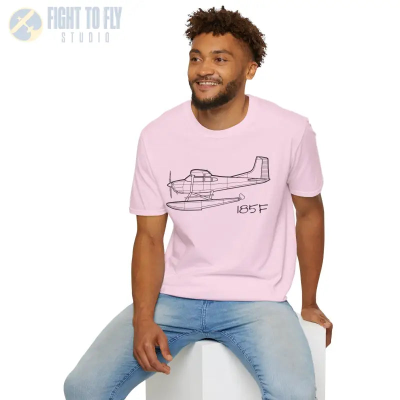 Cessna 185F Floatplane T-Shirt – Bush Plane on Floats Aviation Tee - Pilot gifts - WWII warbird t-shirt