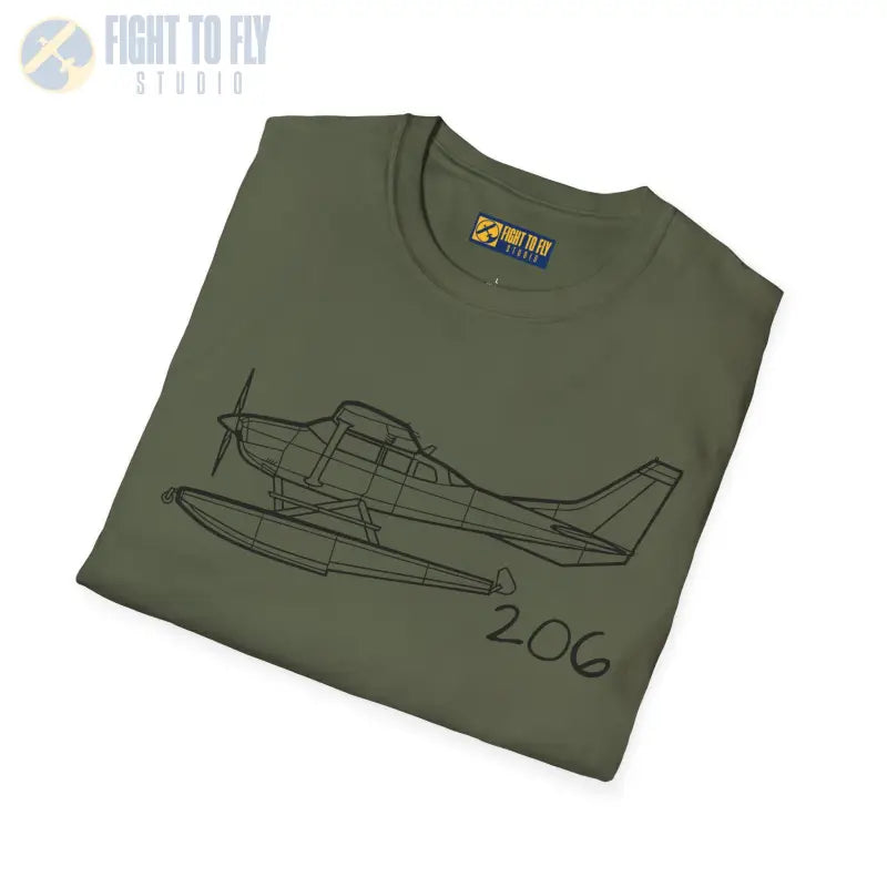 Cessna 206 Floatplane T-Shirt – Heavy-Lift Bush Plane on Floats Tee - Pilot gifts - WWII warbird t-shirt