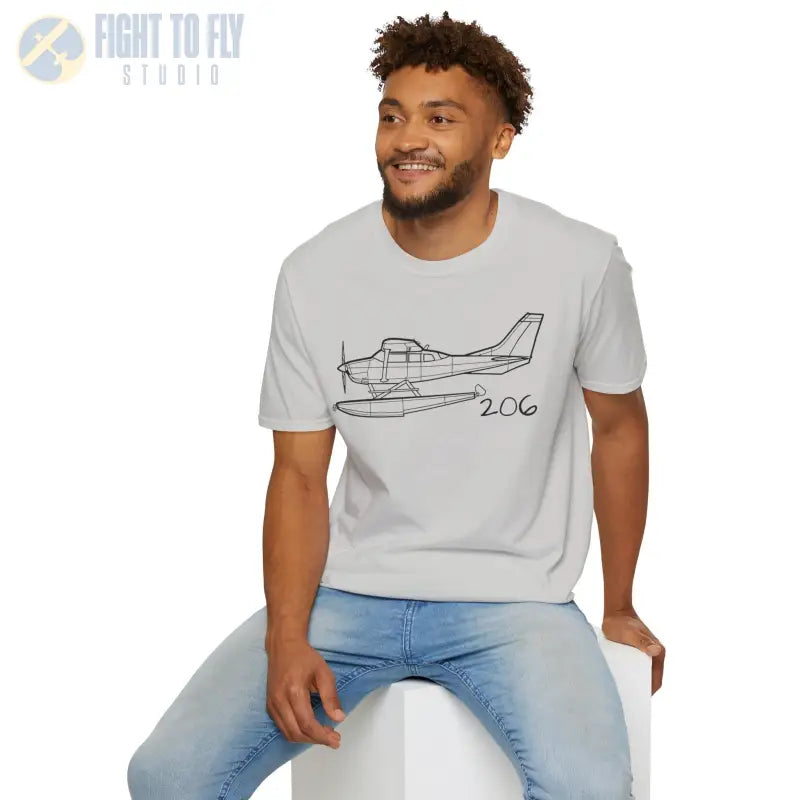 Cessna 206 Floatplane T-Shirt – Heavy-Lift Bush Plane on Floats Tee - Pilot gifts - WWII warbird t-shirt