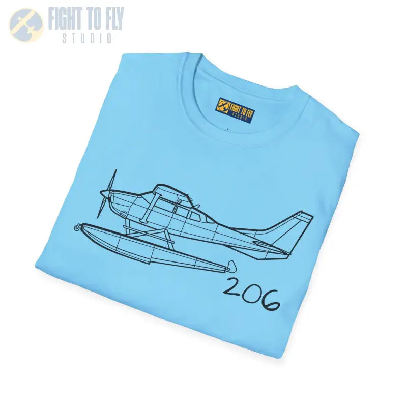Cessna 206 Floatplane T-Shirt – Heavy-Lift Bush Plane on Floats Tee - Pilot gifts - WWII warbird t-shirt