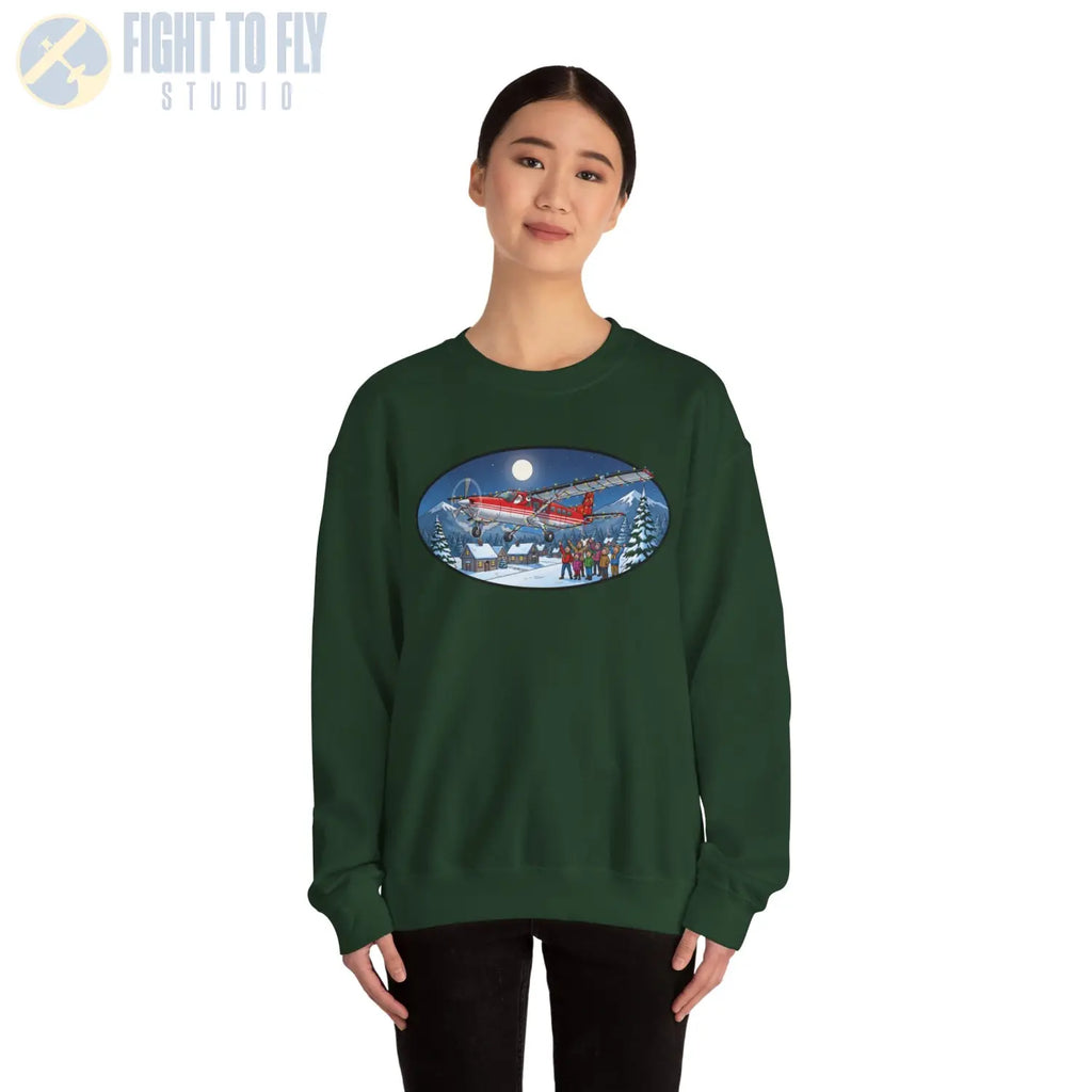 Cessna 208 Grand Caravan with Santa at the Controls – Holiday Sweater - Sweatshirt - Pilot gifts - WWII warbird t-shirt