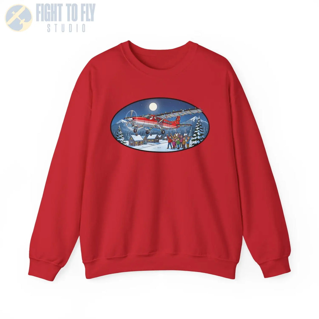 Cessna 208 Grand Caravan with Santa at the Controls – Holiday Sweater - Sweatshirt - Pilot gifts - WWII warbird t-shirt