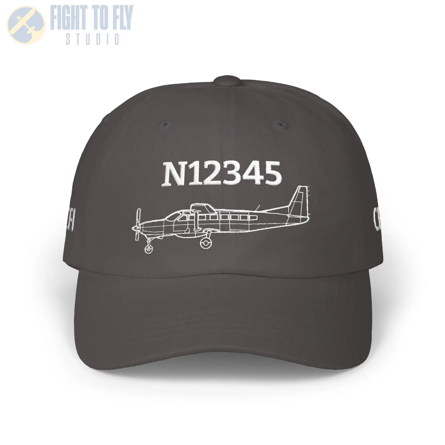 Cessna 208B EX Hat — Personalized with Tail Number & Custom Text - Hats - Pilot gifts - WWII warbird t-shirt