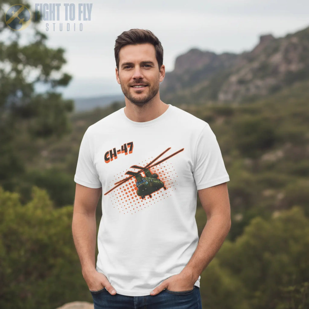 CH-47 Chinook Comic Style T-Shirt - Pilot gifts - WWII warbird t-shirt