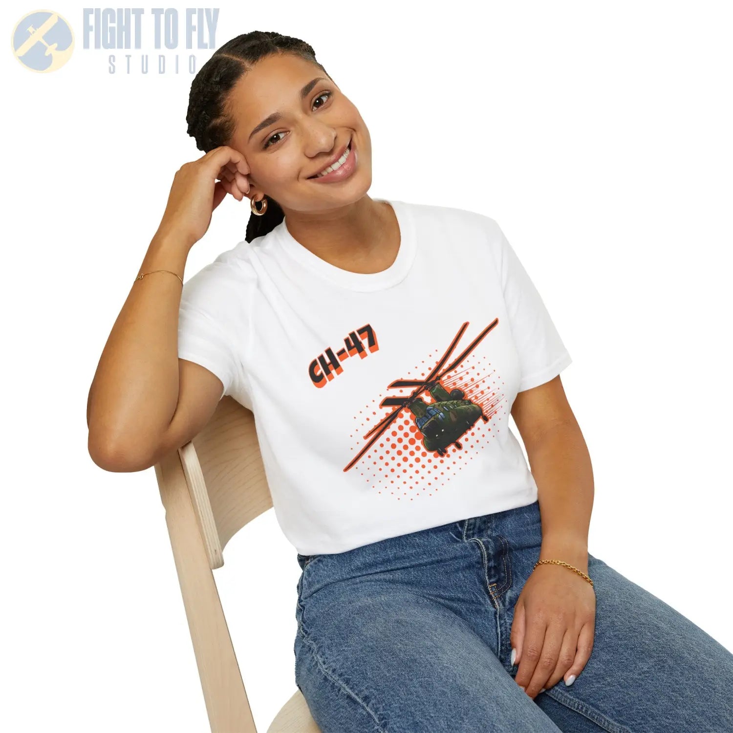 CH-47 Chinook Comic Style T-Shirt - Pilot gifts - WWII warbird t-shirt