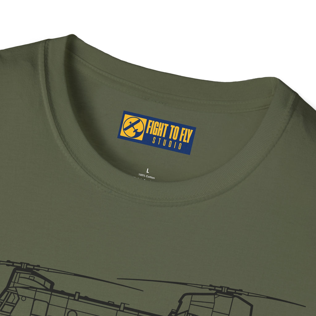 CH-47 T-Shirt – Chinook Tandem Rotor Heavy-Lift Helicopter Tee - Pilot gifts - WWII warbird t-shirt