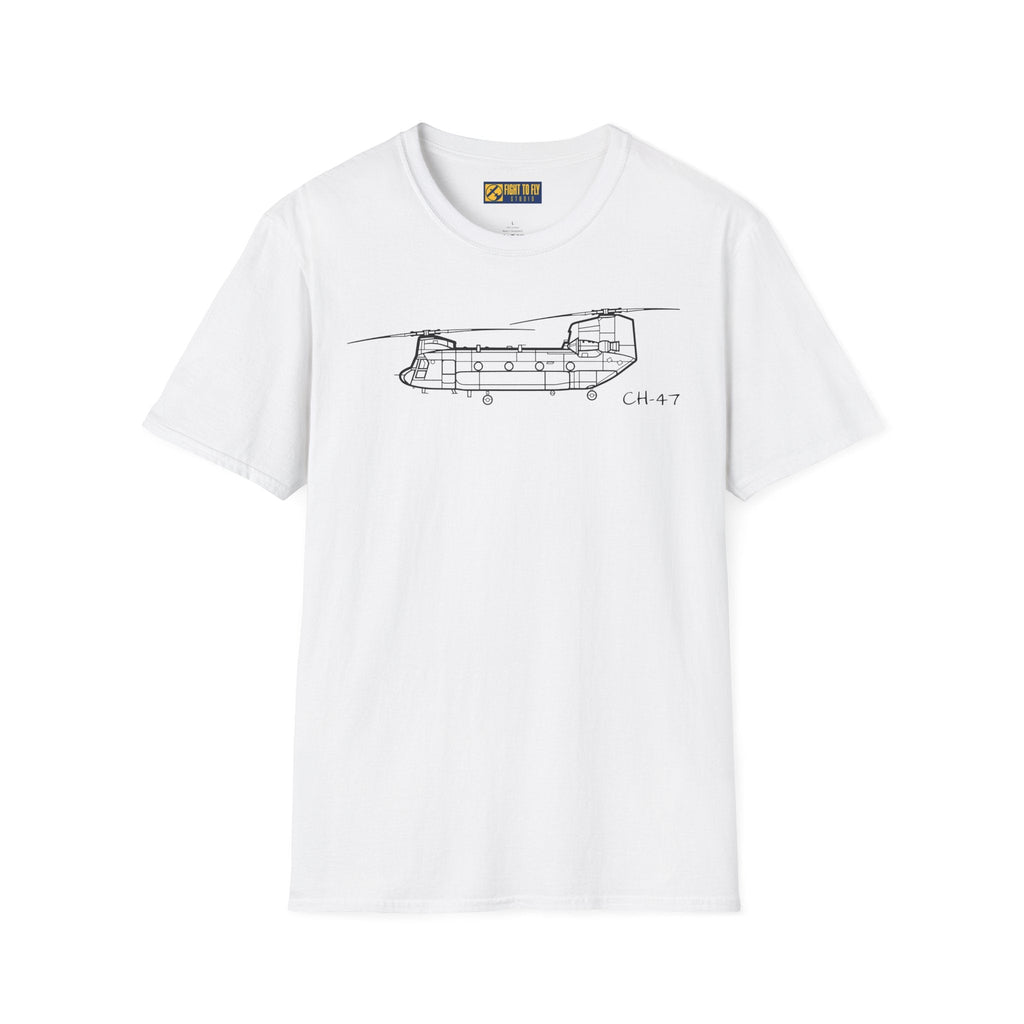 CH-47 T-Shirt – Chinook Tandem Rotor Heavy-Lift Helicopter Tee - Pilot gifts - WWII warbird t-shirt