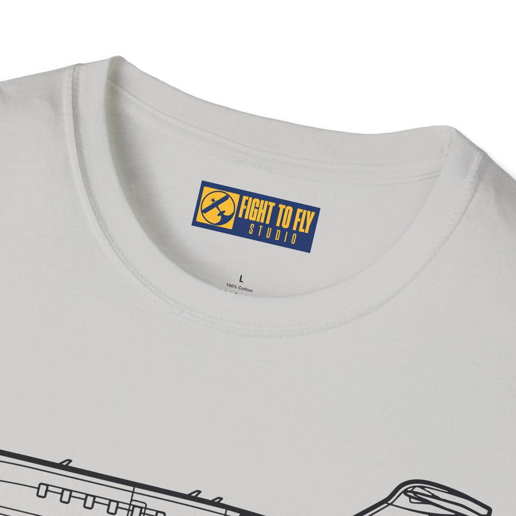 Challenger 350 T-Shirt – Private Jet Side Profile Aviation Tee - Pilot gifts - WWII warbird t-shirt