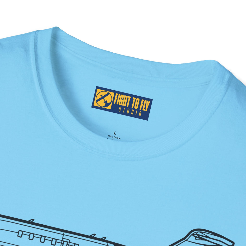Challenger 350 T-Shirt – Private Jet Side Profile Aviation Tee - Pilot gifts - WWII warbird t-shirt