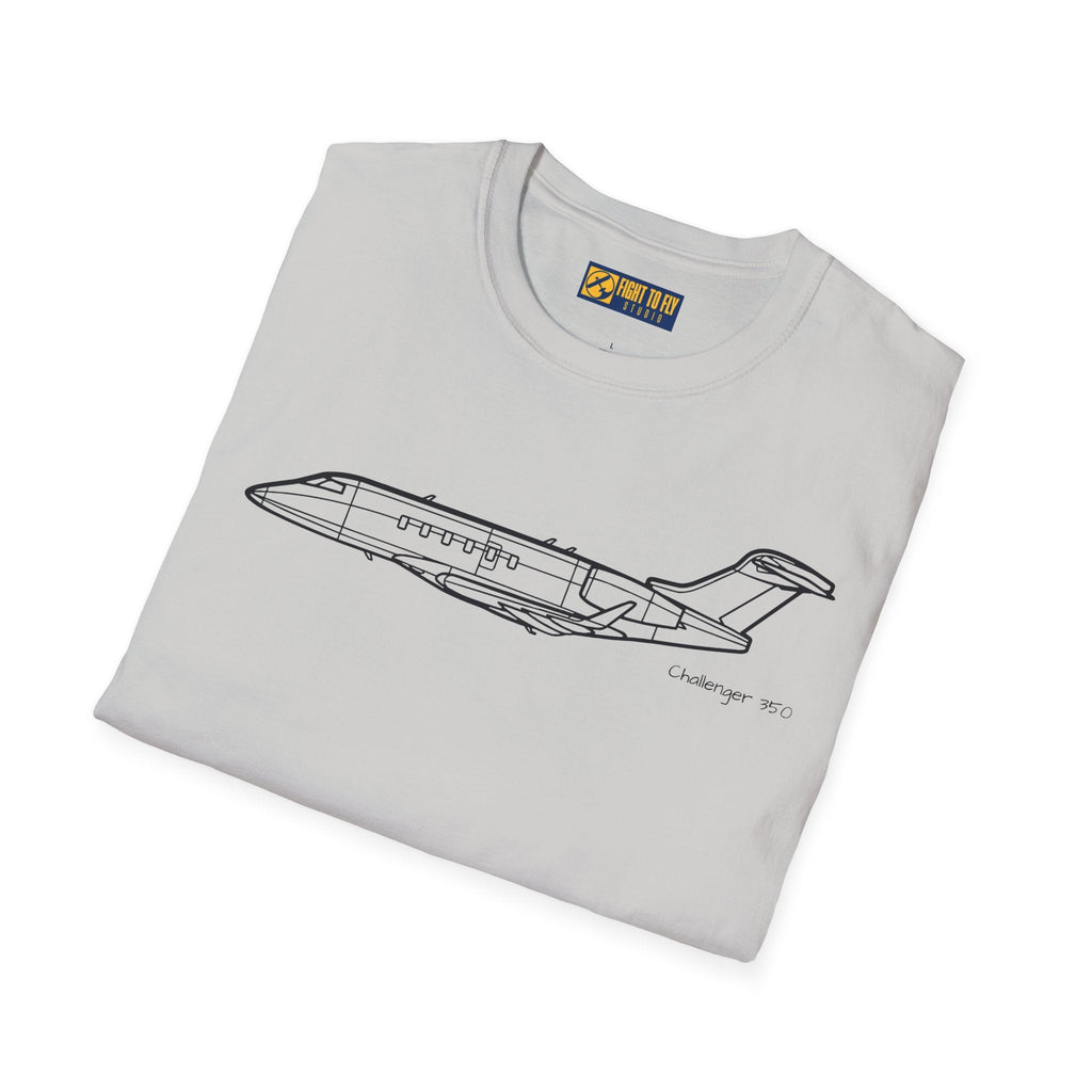Challenger 350 T-Shirt – Private Jet Side Profile Aviation Tee - Pilot gifts - WWII warbird t-shirt