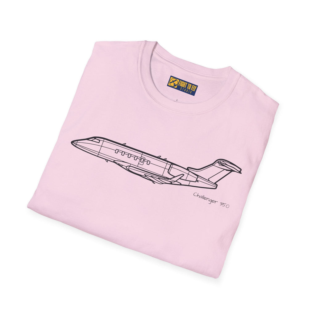 Challenger 350 T-Shirt – Private Jet Side Profile Aviation Tee - Pilot gifts - WWII warbird t-shirt
