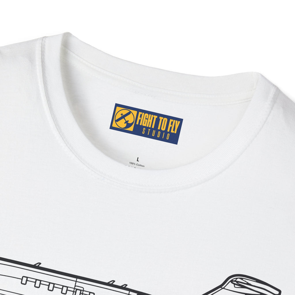 Challenger 350 T-Shirt – Private Jet Side Profile Aviation Tee - Pilot gifts - WWII warbird t-shirt