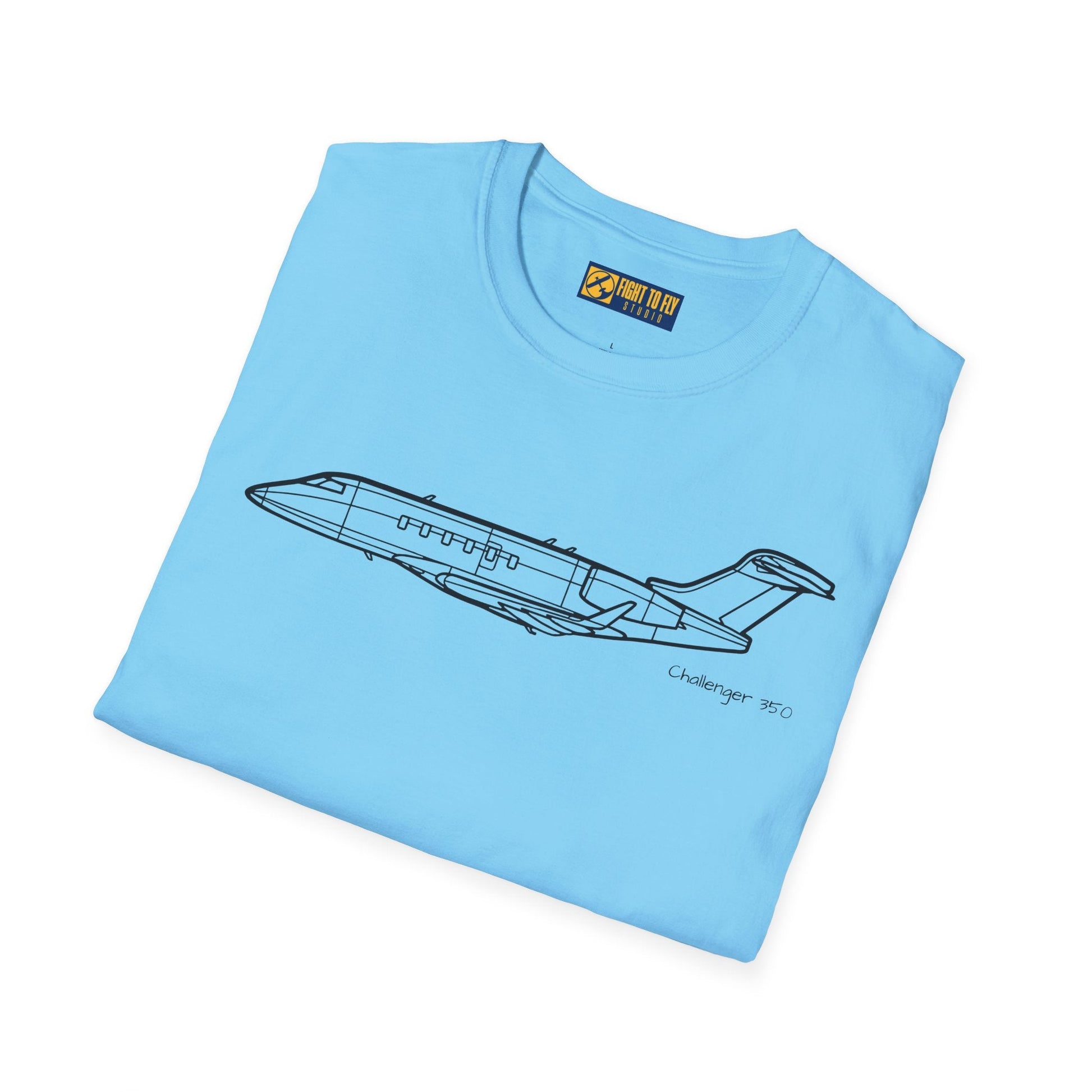 Challenger 350 T-Shirt – Private Jet Side Profile Aviation Tee - Pilot gifts - WWII warbird t-shirt