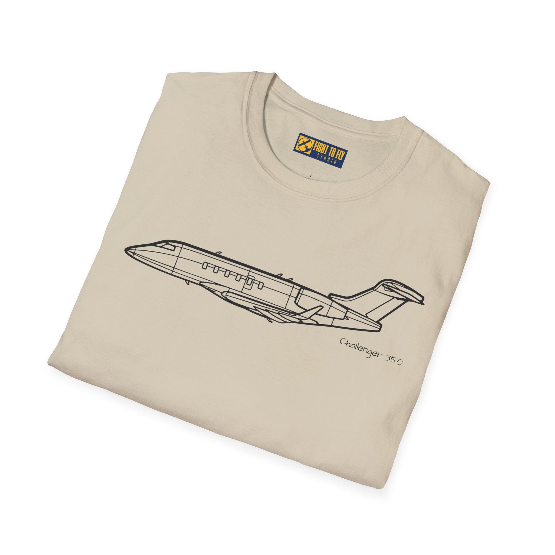 Challenger 350 T-Shirt – Private Jet Side Profile Aviation Tee - Pilot gifts - WWII warbird t-shirt